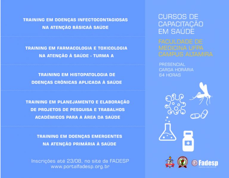 Read more about the article Faculdade de Medicina da UFPA, Campus Altamira, oferta cinco cursos de capacitação em Saúde. Inscrições até 23 de agosto.