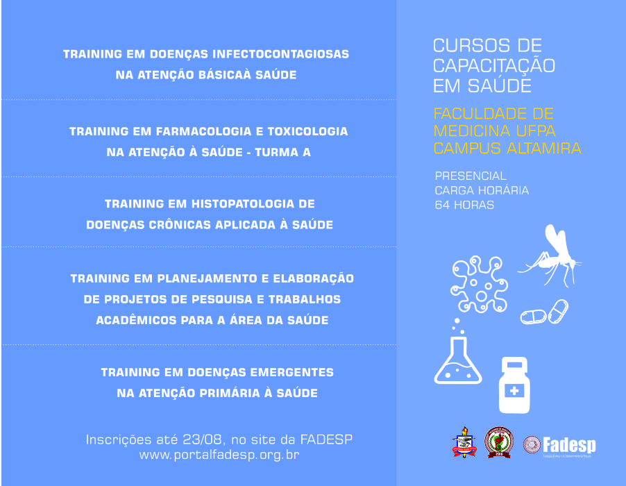 Read more about the article Faculdade de Medicina da UFPA, Campus Altamira, oferta cinco cursos de capacitação em Saúde. Inscrições até 23 de agosto.