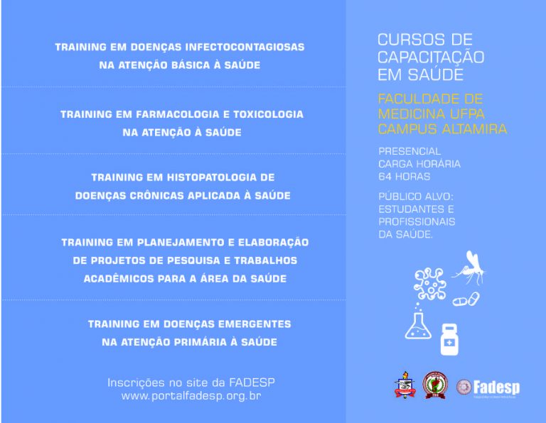 Leia mais sobre o artigo Faculdade de Medicina da UFPA, Campus Altamira, oferta cinco cursos de capacitação em Saúde. Inscrições prorrogadas até 30 de agosto.