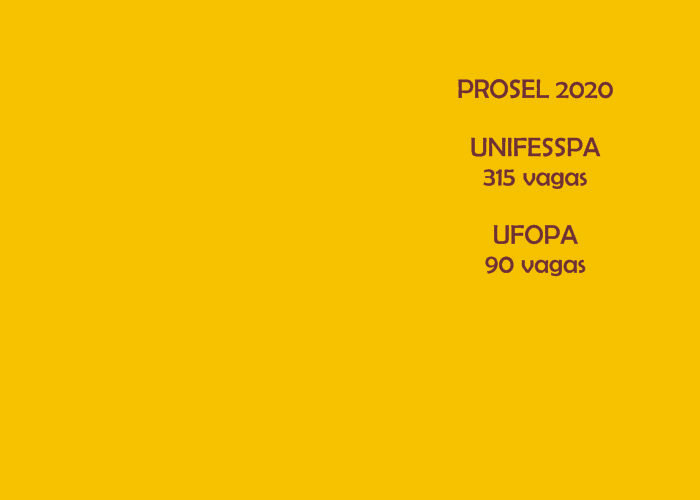 Leia mais sobre o artigo Prorrogadas até o dia 12 de novembro as inscrições para o Prosel da UNIFESSPA e da UFOPA. Os processos de seleção especial estão ofertando 405 vagas através do Forma Pará para nove municípios paraenses.