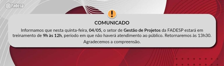 Leia mais sobre o artigo Comunicado do Setor de Gestão de Projetos