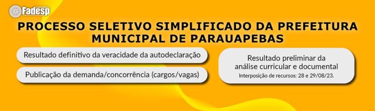 Leia mais sobre o artigo PSS PARAUAPEBAS: são divulgados resultados e demanda