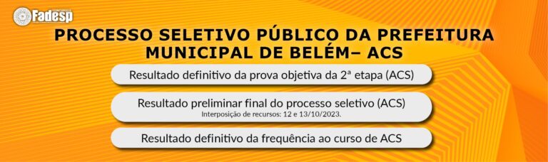 Leia mais sobre o artigo Resultados de ACS do PSP Belém