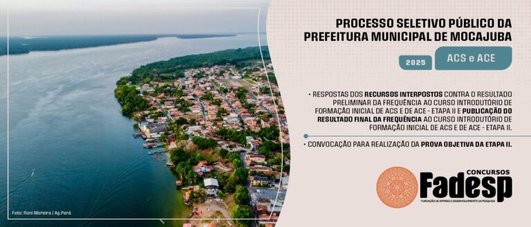 Leia mais sobre o artigo PSP MOCAJUBA: RESULTADO FINAL DA FREQUÊNCIA AO CURSO INTRODUTÓRIO DE FORMAÇÃO INICIAL E CONVOCAÇÃO PARA REALIZAÇÃO DA PROVA OBJETIVA DA ETAPA II.