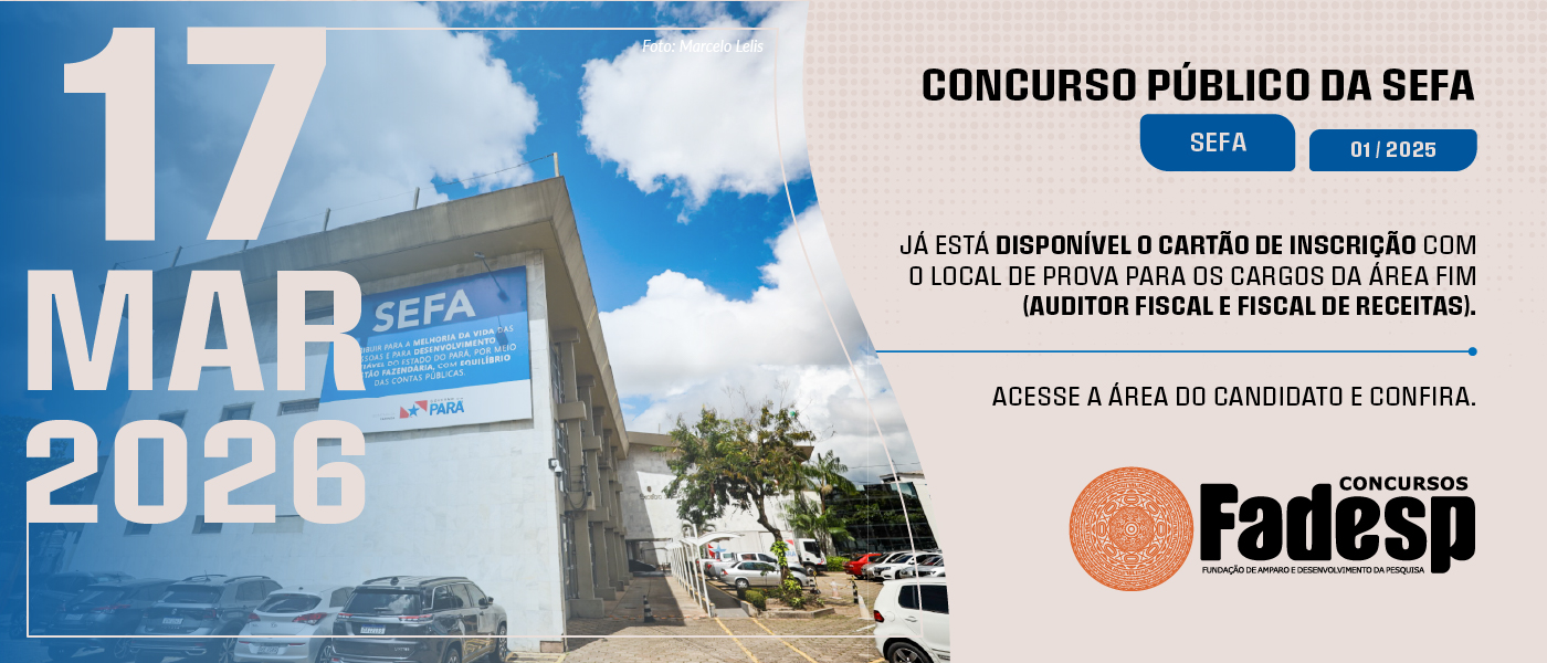 Leia mais sobre o artigo Já está disponível o cartão de inscrição com o local de prova para os cargos da Área Fim (Auditor Fiscal e Fiscal de Receitas)